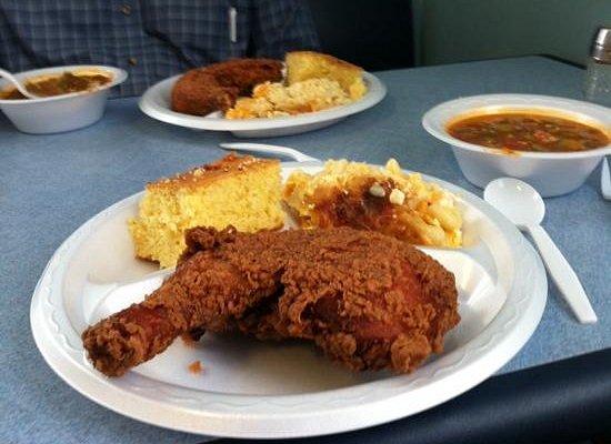 Bertha’s Kitchen signature dishes Fried Chicken, Stewed Oxtails, Lima Beans, Macaroni and Cheese